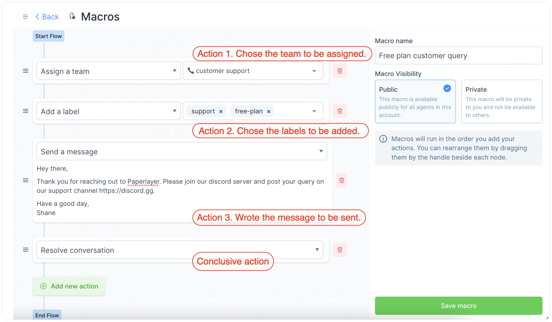 Macros example Setup in Voxsig