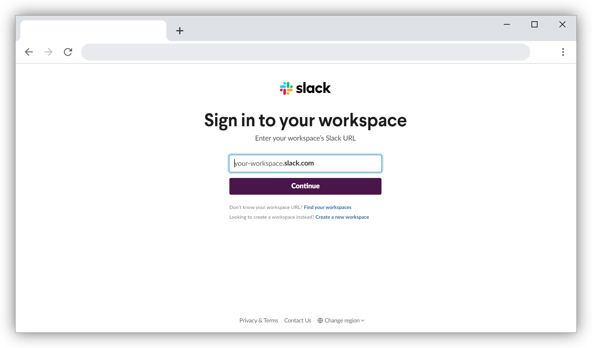 Slack Connection Screen